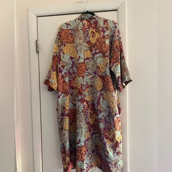 VTG Bloomcore 90s Silky Satin Kimono Festival Boho Balletcore Resortwear Robe - Picture 6 of 9